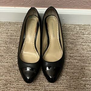Adrienne Vittadini patent wedge pumps - loved